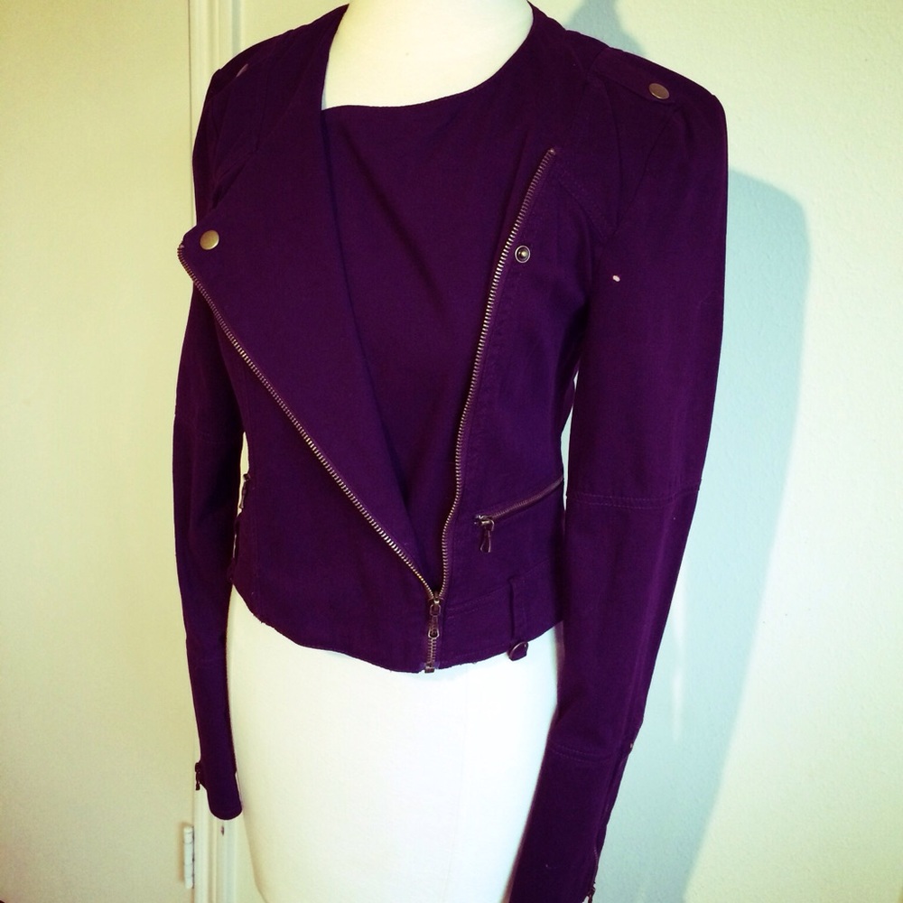 Rachel Roy Purple Moto Jacket